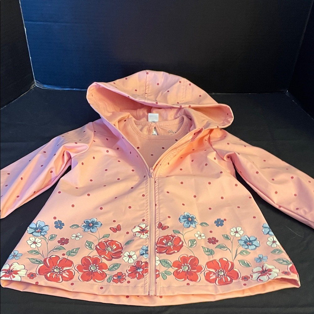 Little Me Pink Floral Raincoat